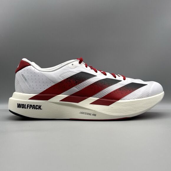 Adidas Adizero Evo SL NC State White Red WolfPack JQ4571 Men\'s Size 8 NEW adidas Adizero Evo SL NC State Wolfpack North Carolina  main image 3